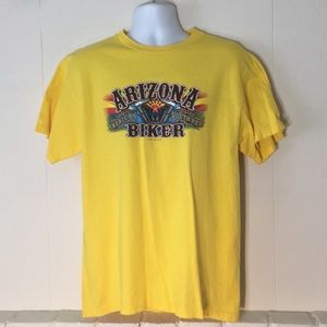 ARIZONA BIKER T-SHIRT YELLOW LARGE